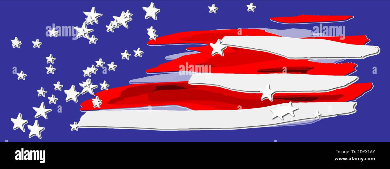 Abstrakte Punkte von Streifen und Sternen wie USA-Flagge eps10 Vektor-Illustration. Stock Vektor