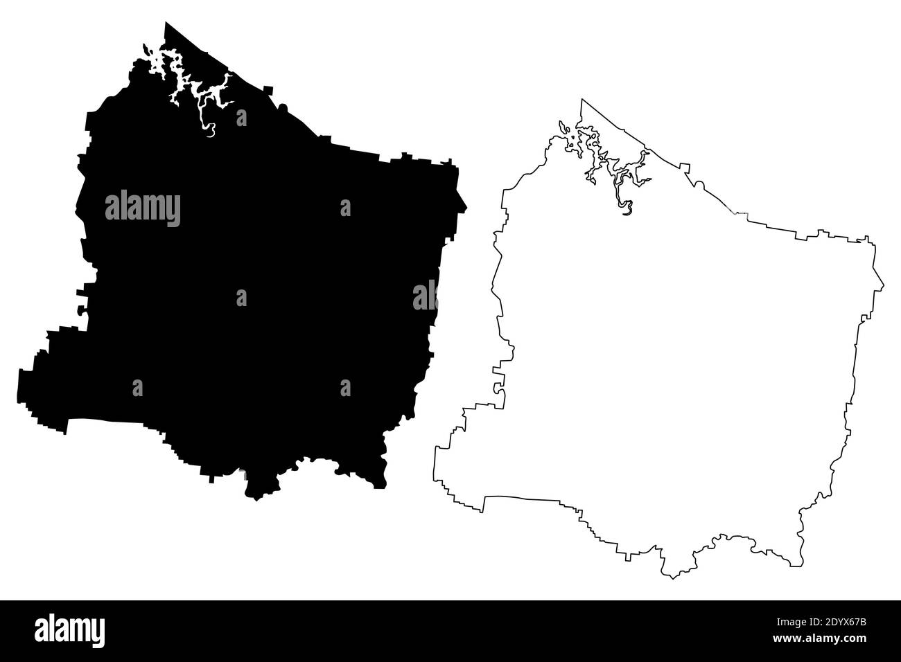 Rutherford County, State of Tennessee (U.S. County, United States of America, USA, U.S., US) Kartenvektordarstellung, Scribble Skizze Rutherford Karte Stock Vektor