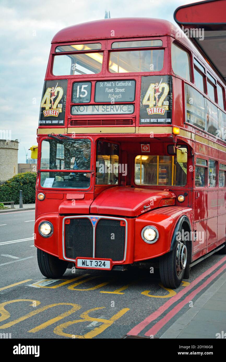 Heritage Routemaster Bus in London, Großbritannien Stockfoto