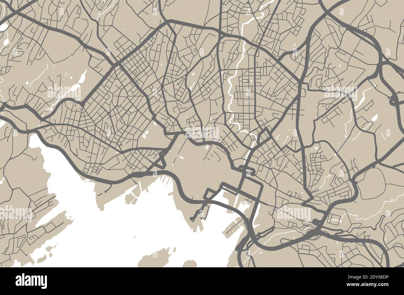 Vektorkarte von Oslo, Norwegen, Staat Norwegen. Abbildung des Straßenklasters. Oslo Kartenkunst Stock Vektor