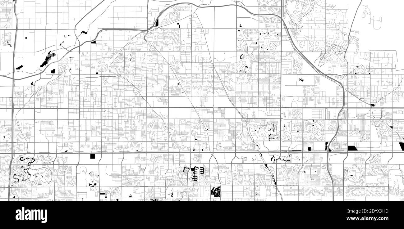Stadtkarte von Mesa. Vektor-Illustration, Mesa Karte Graustufen Kunst Poster. Straßenkarte mit Straßen, Ansicht der Metropolregion. Stock Vektor