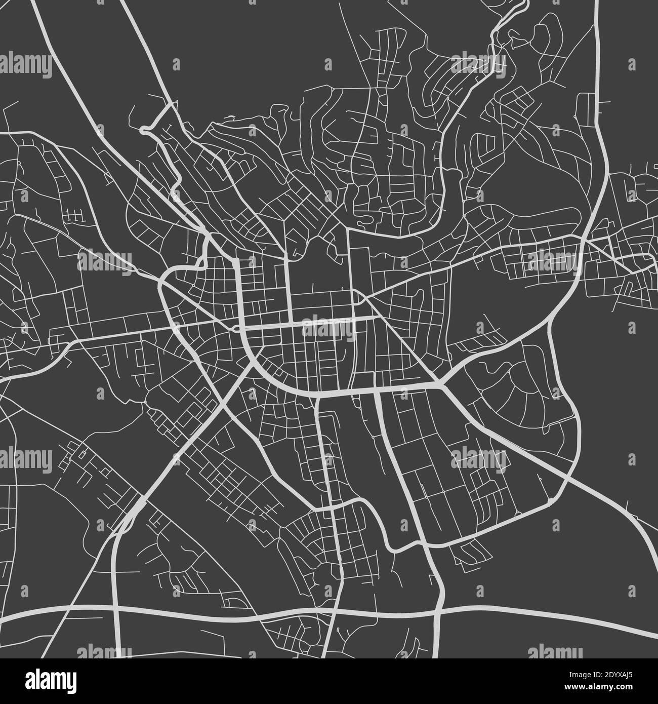 Stadtkarte von Wiesbaden. Vektorgrafik, Wiesbaden Kartenkunstposter. Straßenkarte mit Straßen, Ansicht der Metropolregion. Stock Vektor