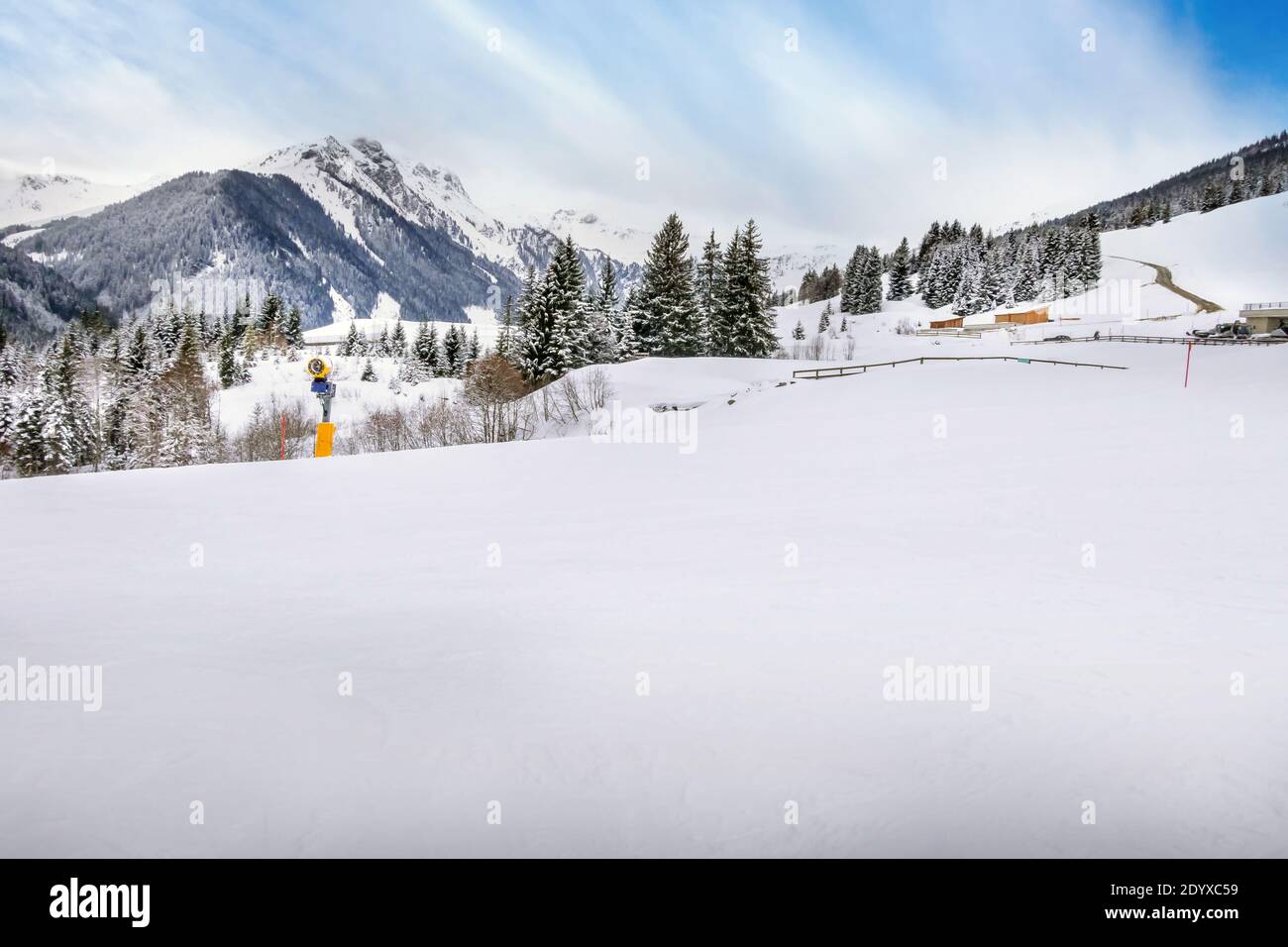 Saalbach, Österreich, Skipiste des winterresort australien Stockfoto