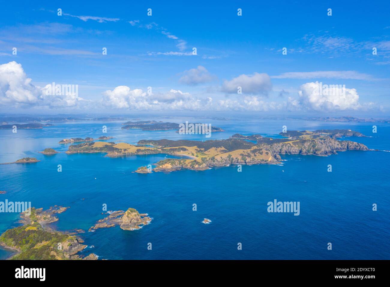 Luftaufnahme der Insel Urupukapuka in Neuseeland Stockfoto