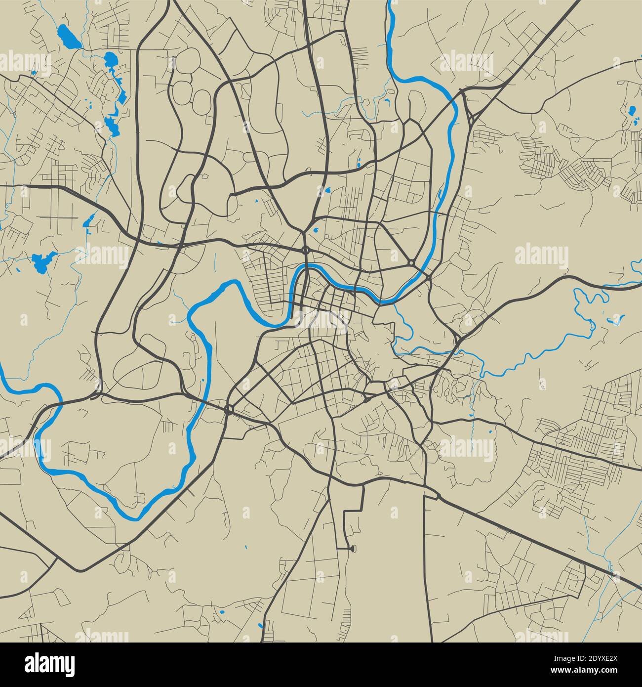 Plakat mit Stadtplan von Vilnius. Karte von Vilnius Stadtplan Poster. Vektorgrafik Vilnius-Karte. Stock Vektor