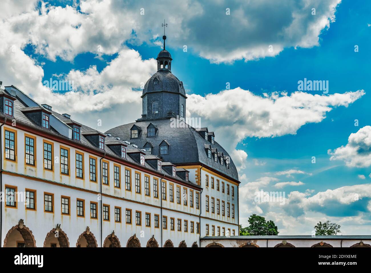 Schloss Friedenstein wurde ab 1643-1654 im Architekturstil des Frühbarocks, Gotha, Thüringen, Deutschland, Europa erbaut Stockfoto