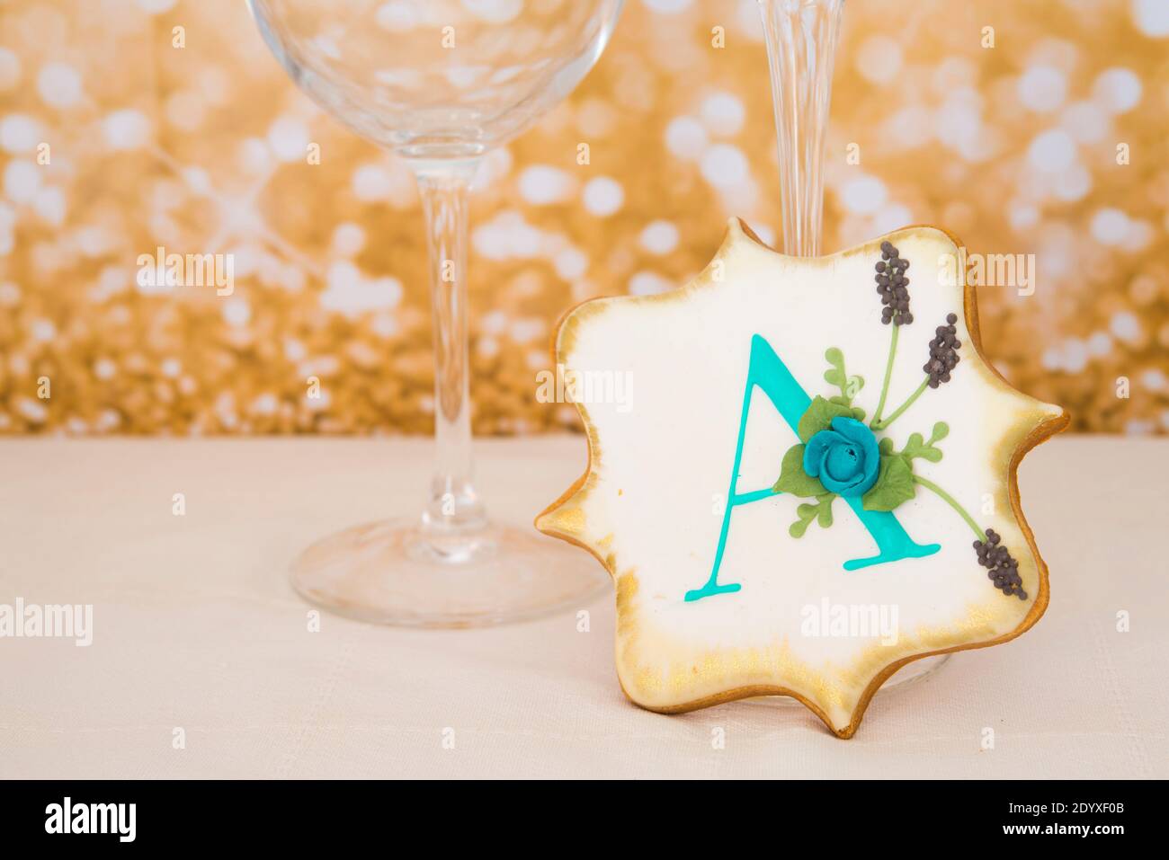 Kekse mit Herzform für Hochzeiten oder Valentinstag Stockfoto