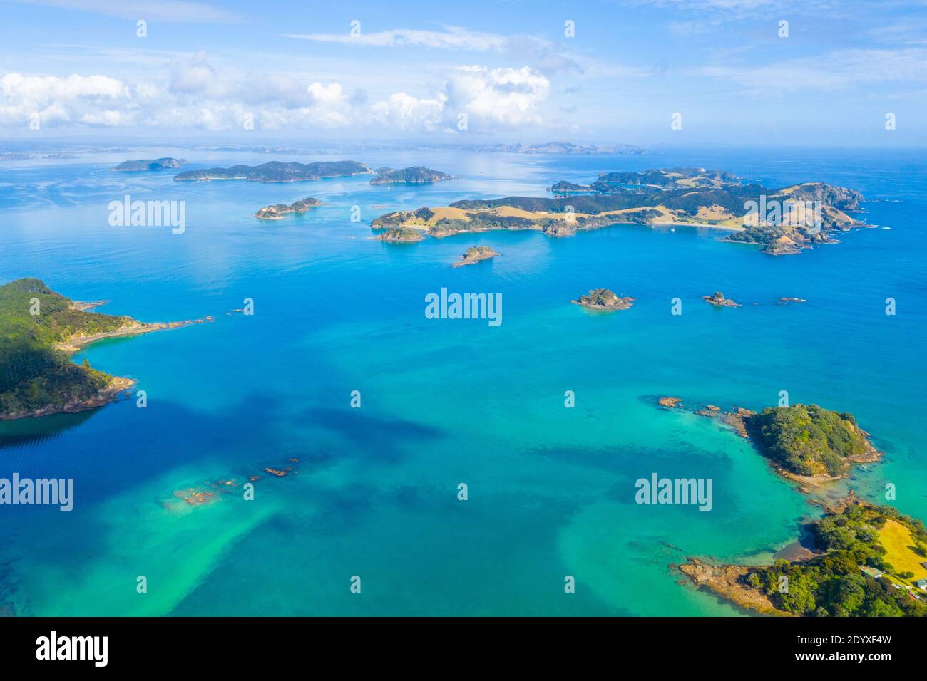 Luftaufnahme der Insel Urupukapuka in Neuseeland Stockfoto
