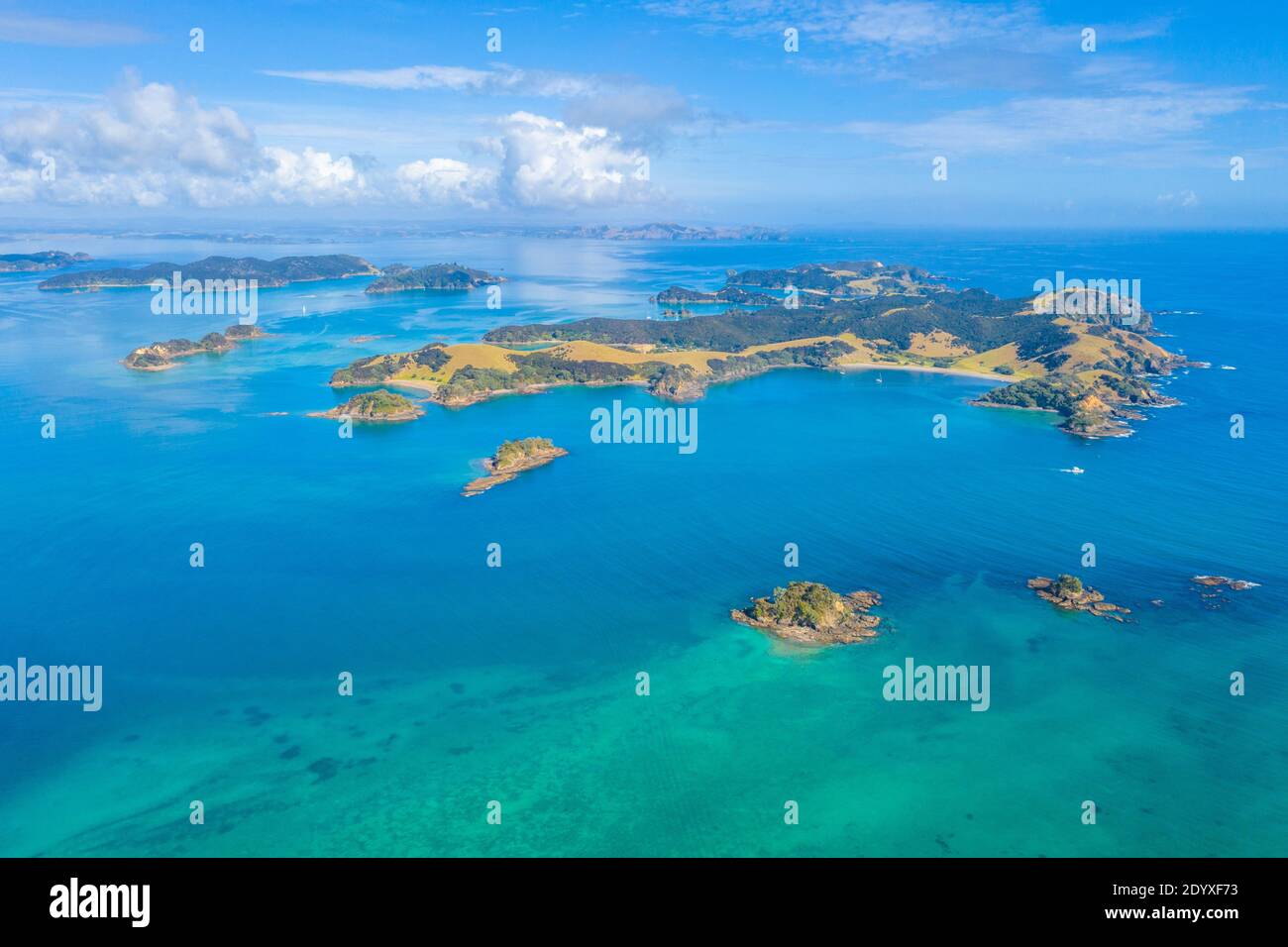 Luftaufnahme der Insel Urupukapuka in Neuseeland Stockfoto