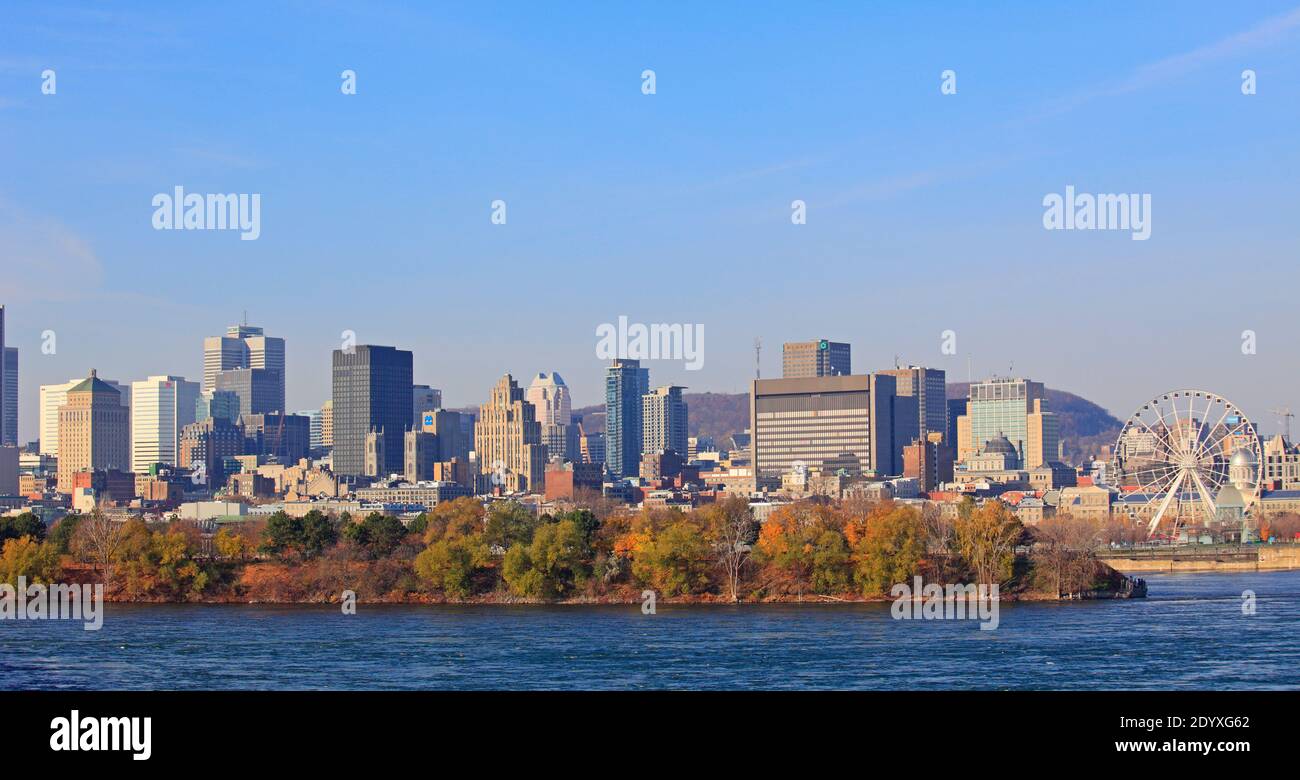 Kanada, Quebec, Montreal, Skyline, St.-Lorenz-Strom, Stockfoto