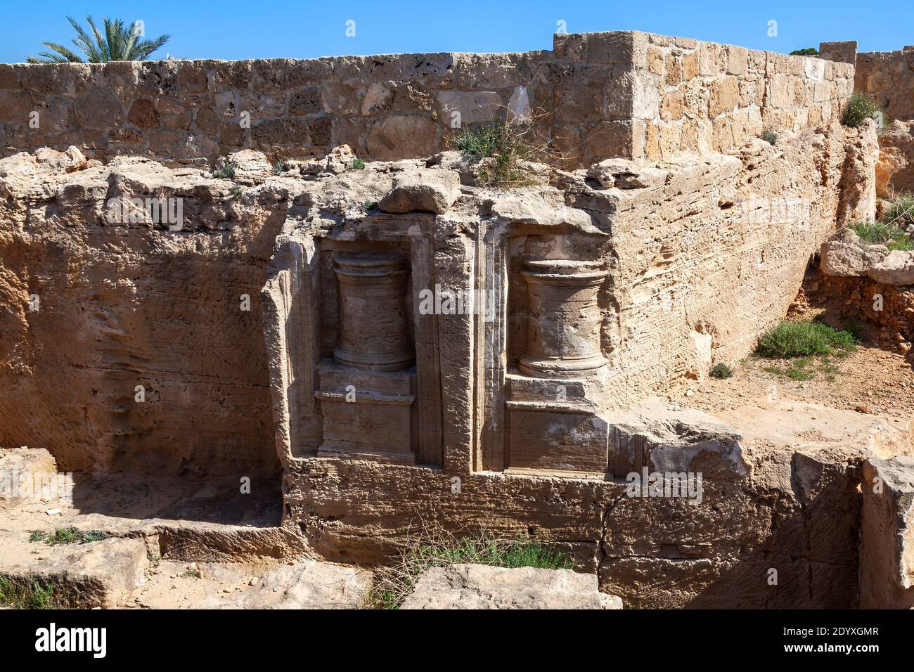 Gräber der Könige in der Nähe von Paphos Zypern eine Nekropole des 4. Jahrhunderts v. Chr., der Grabkammern des römischen Hellenischen, die eine beliebte touristische Reise destina ist Stockfoto