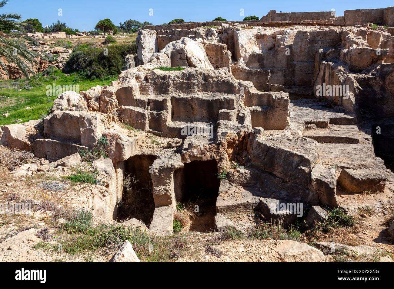 Gräber der Könige in der Nähe von Paphos Zypern eine Nekropole des 4. Jahrhunderts v. Chr., der Grabkammern des römischen Hellenischen, die eine beliebte touristische Reise destina ist Stockfoto