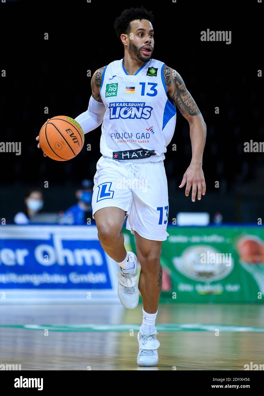 Karlsruhe, Deutschland. Dezember 2020. Daniel Alexander Norl (Lions) Einzelaktion, ausgeschnitten. GES/Basketball/ProA: PSK Lions - Eisbaeren Bremerhaven, 27. Dezember 2020 - zur weltweiten Nutzung Quelle: dpa/Alamy Live News Stockfoto