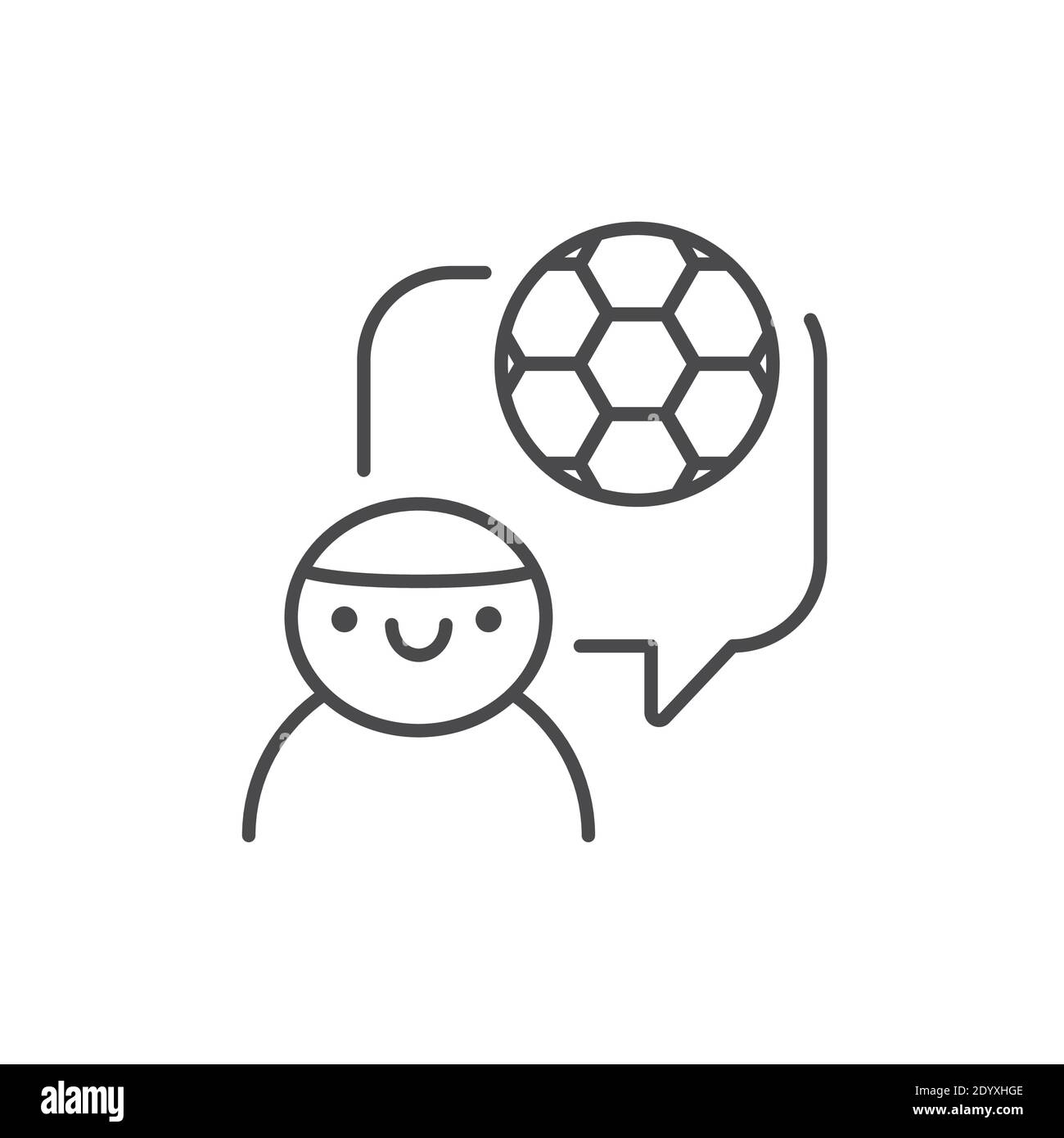 Kinder Fußball Schule Farbe Linie Symbol. Piktogramm für Webseite, mobile App, Promo. Stock Vektor