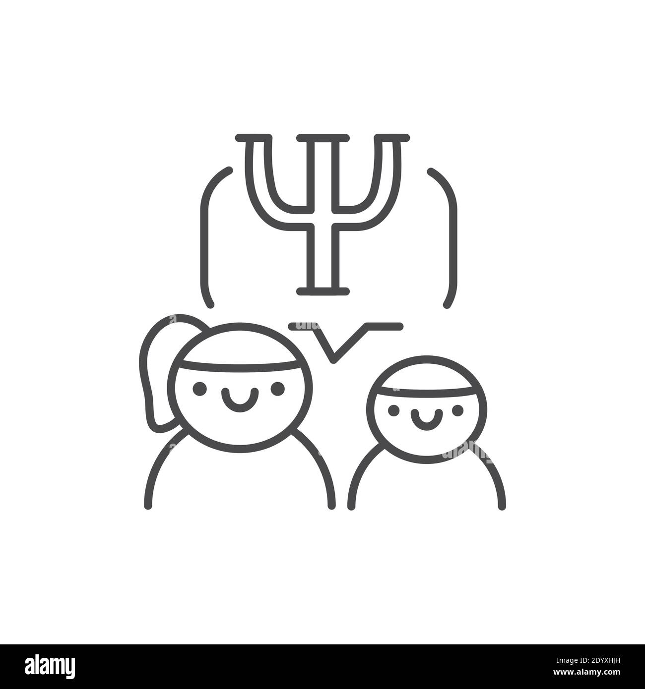 Symbol für die Farblinie der Kinderpsychologie. Piktogramm für Webseite, mobile App, Promo. Stock Vektor