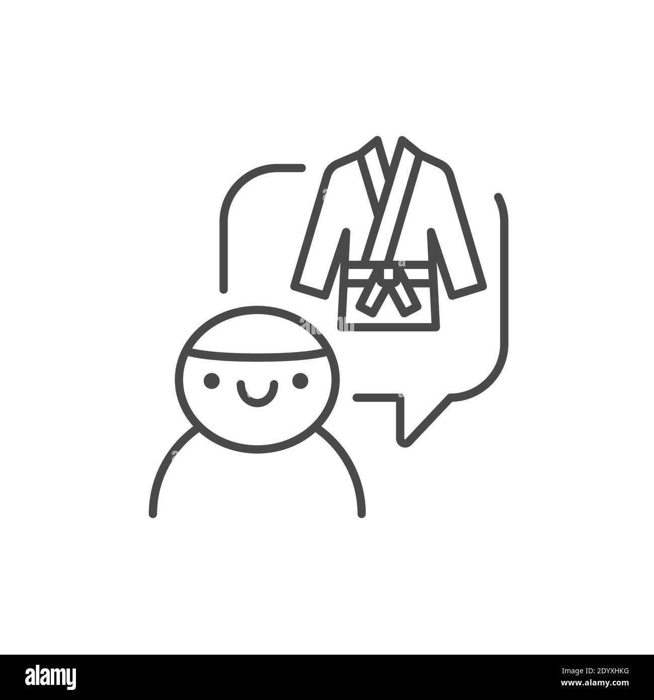 Kinder Aikido Schule Farbe Linie Symbol. Piktogramm für Webseite, mobile App, Promo. Stock Vektor