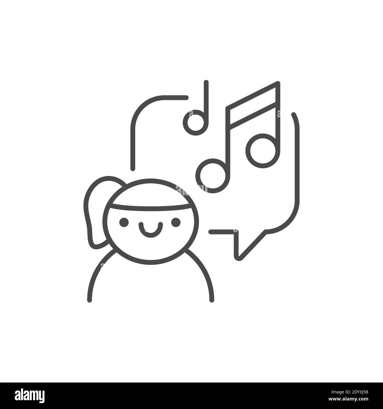 Symbol für die Farblinie der Kindermusikschule. Piktogramm für Webseite, mobile App, Promo. Stock Vektor