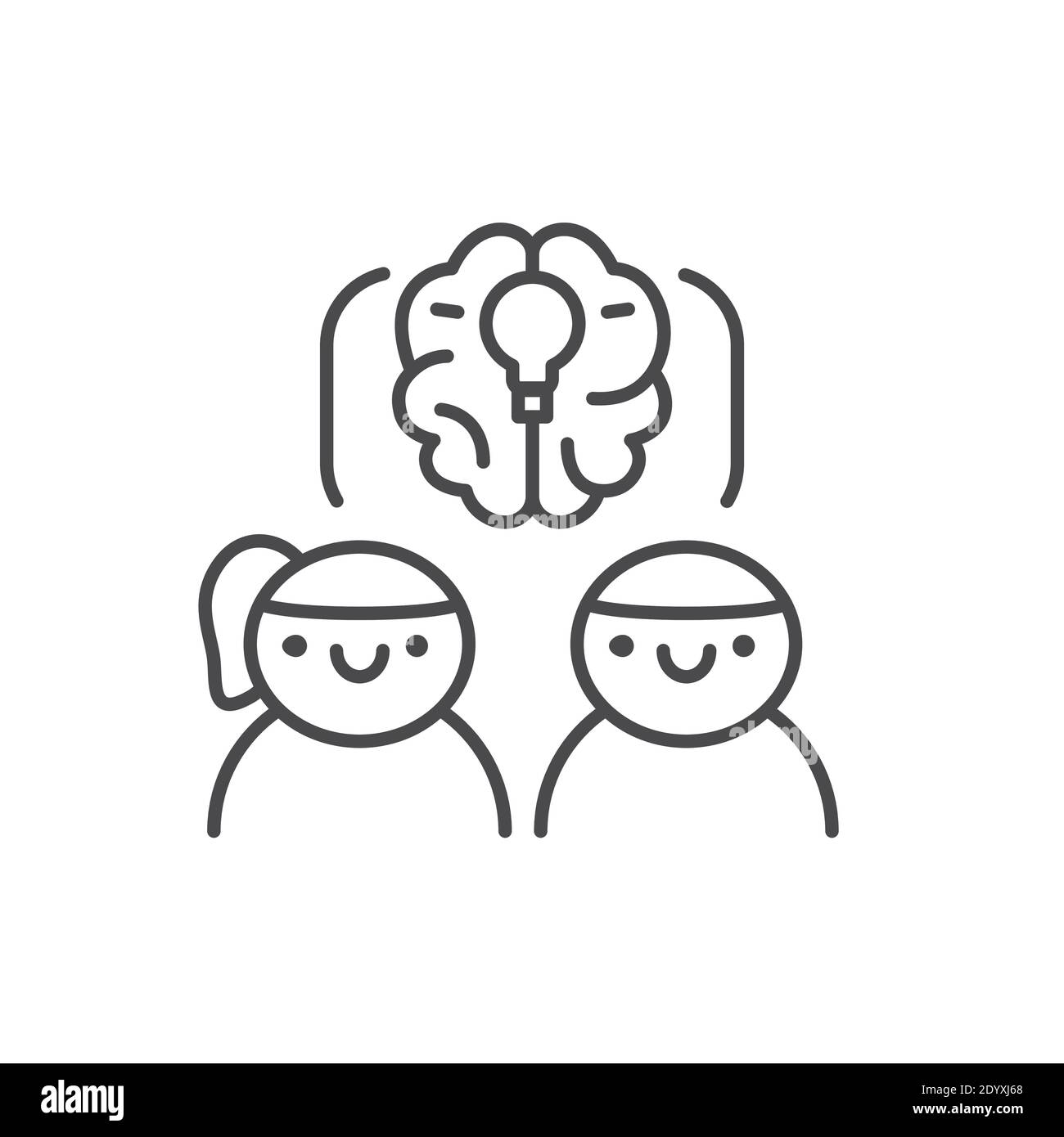 Kinder kreative Studio Farbe Linie Symbol. Piktogramm für Webseite, mobile App, Promo. Stock Vektor