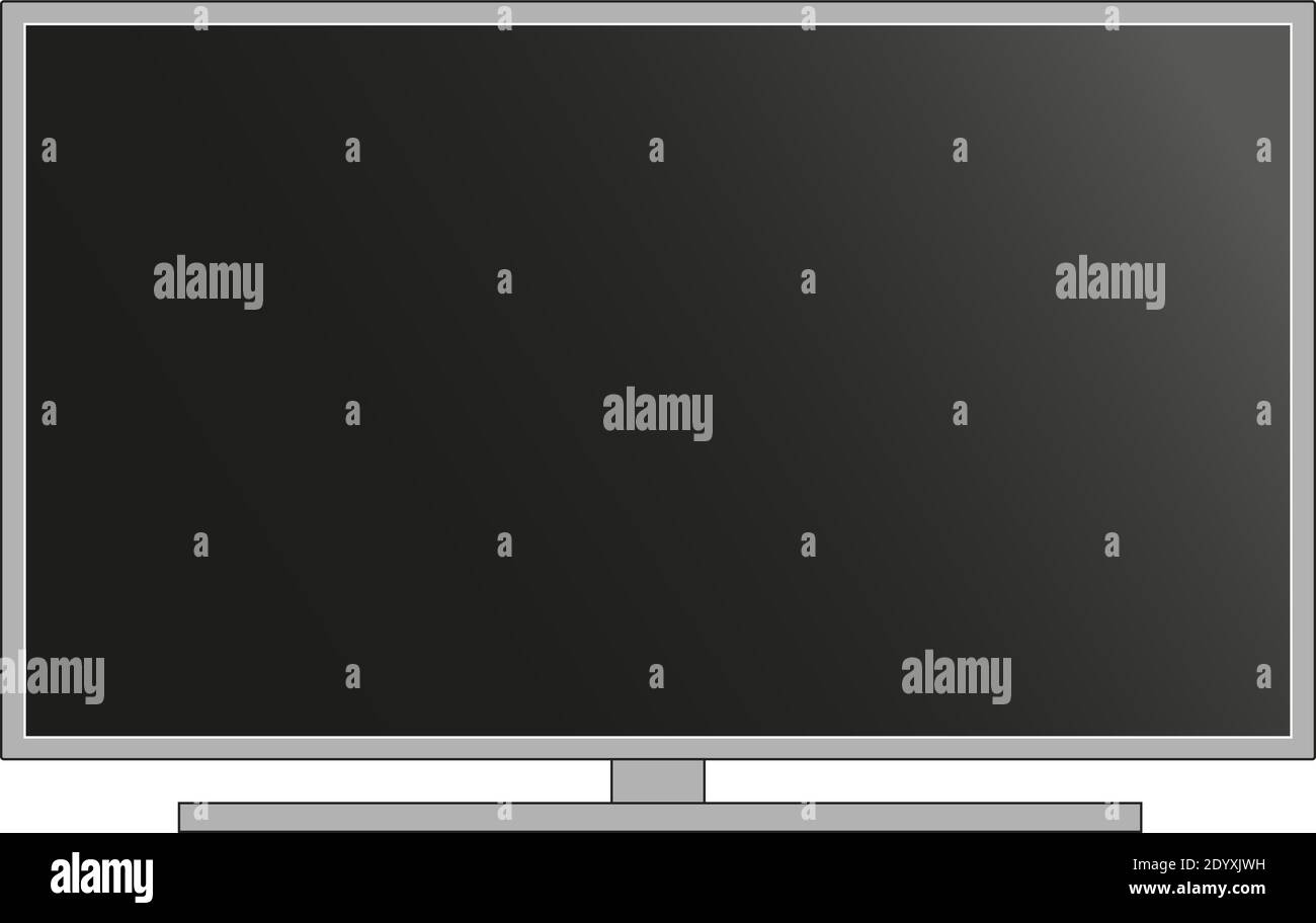 LCD, LED-TV-VEKTOR. Moderner Fernseher mit schwarzem Bildschirm. Stock Vektor