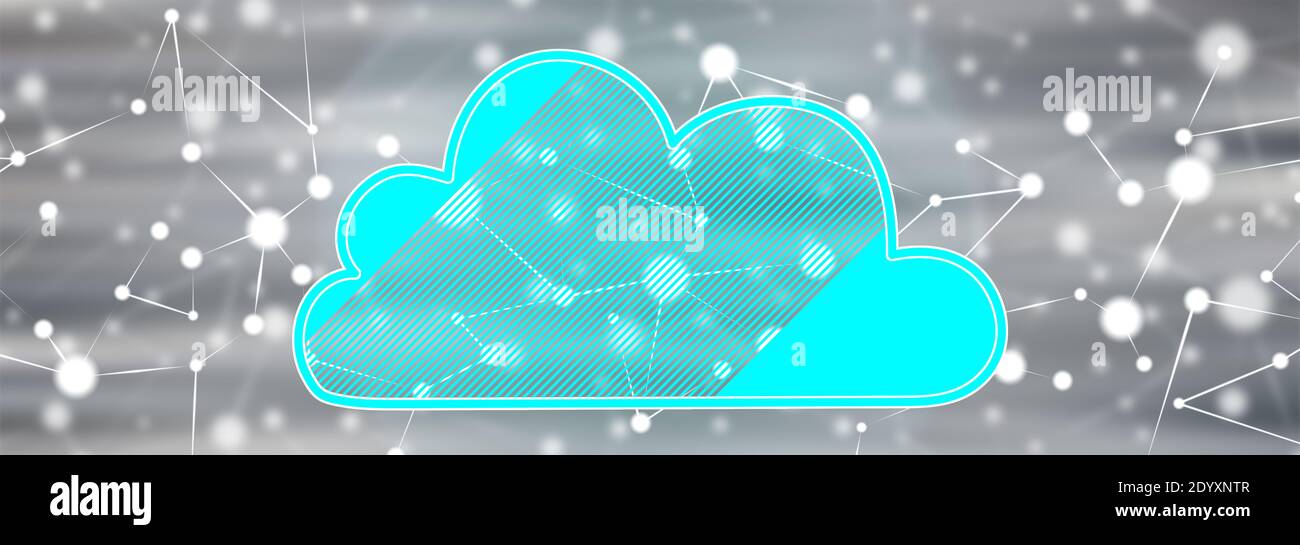 Illustration eines Cloud-Networking-Konzepts Stockfoto