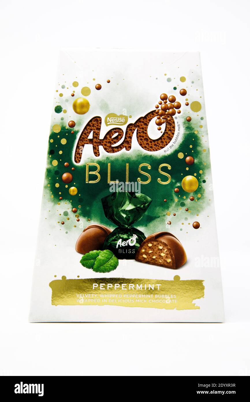 Aero Bliss Pfefferminzschokolade-Sharing-Box Stockfoto