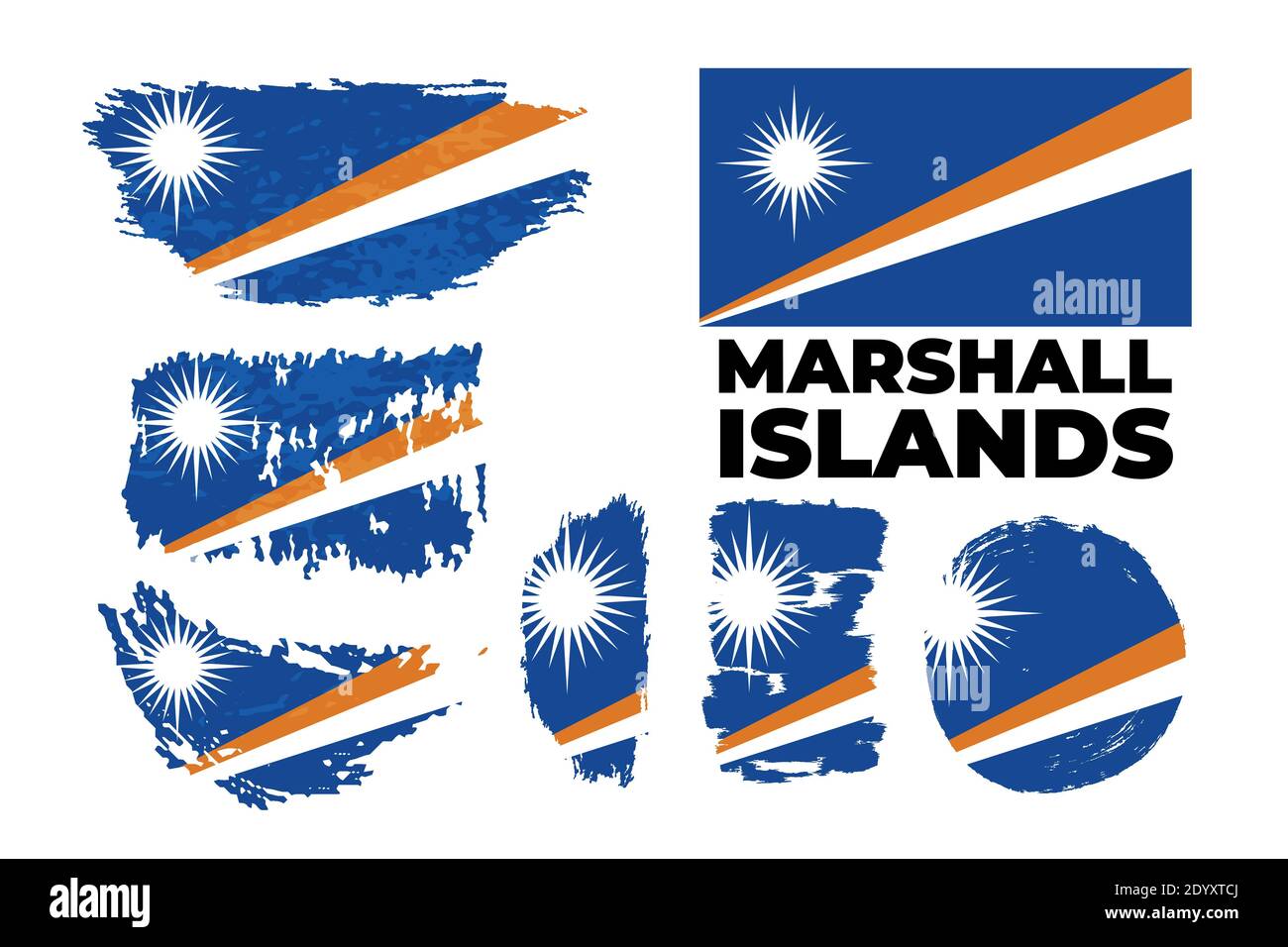 Abstrakte Grunge-Flagge des Marshall-Inseln-Landes. Stock Vektor