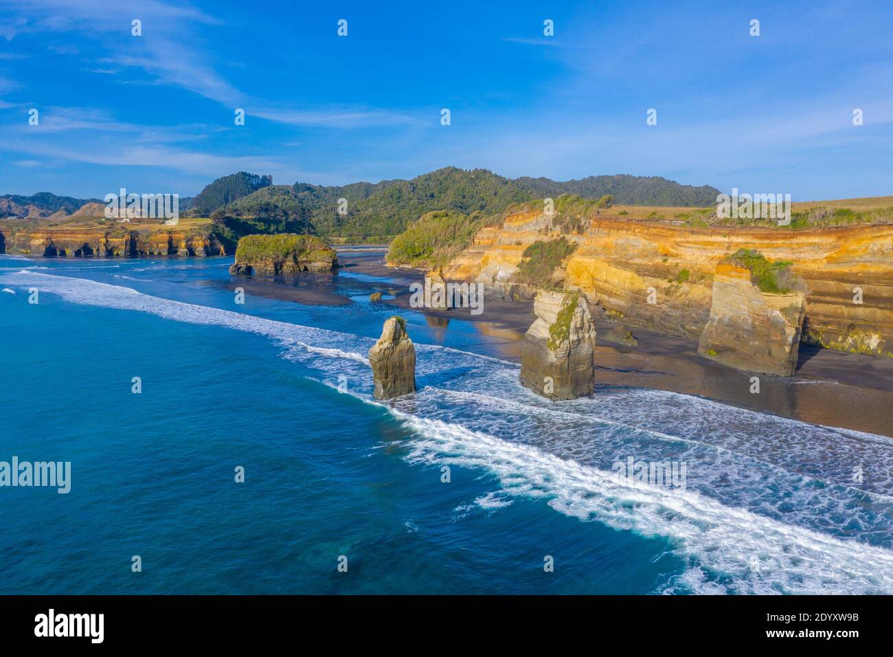 Three Sisters und der Elephant Rock in Neuseeland Stockfoto