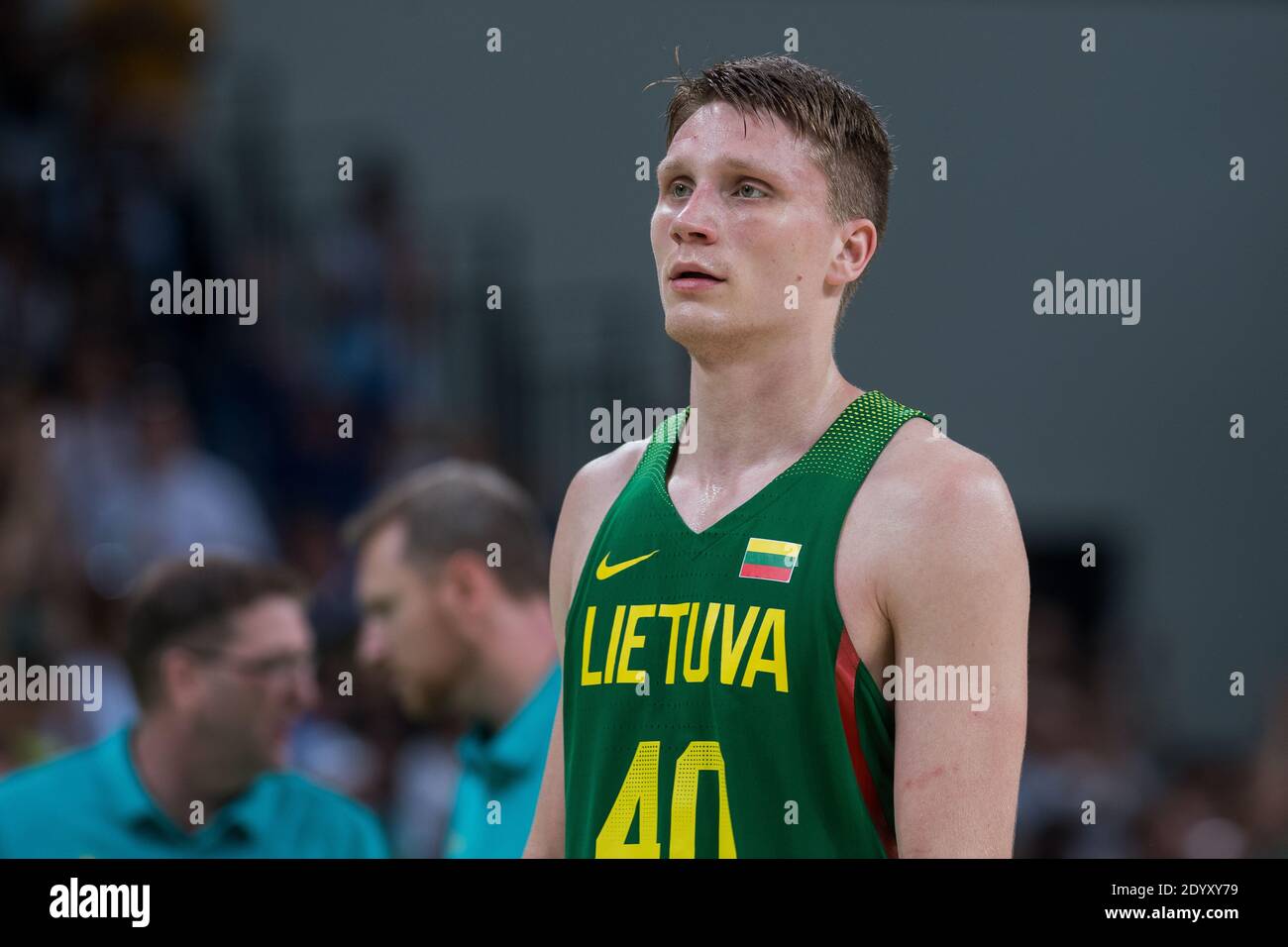 2016-08-17. RIO2016 Marius Grigonis Nr.40 ist ein litauischer Basketballspieler, der im Club Žalgiris Kaunas antritt. Stockfoto