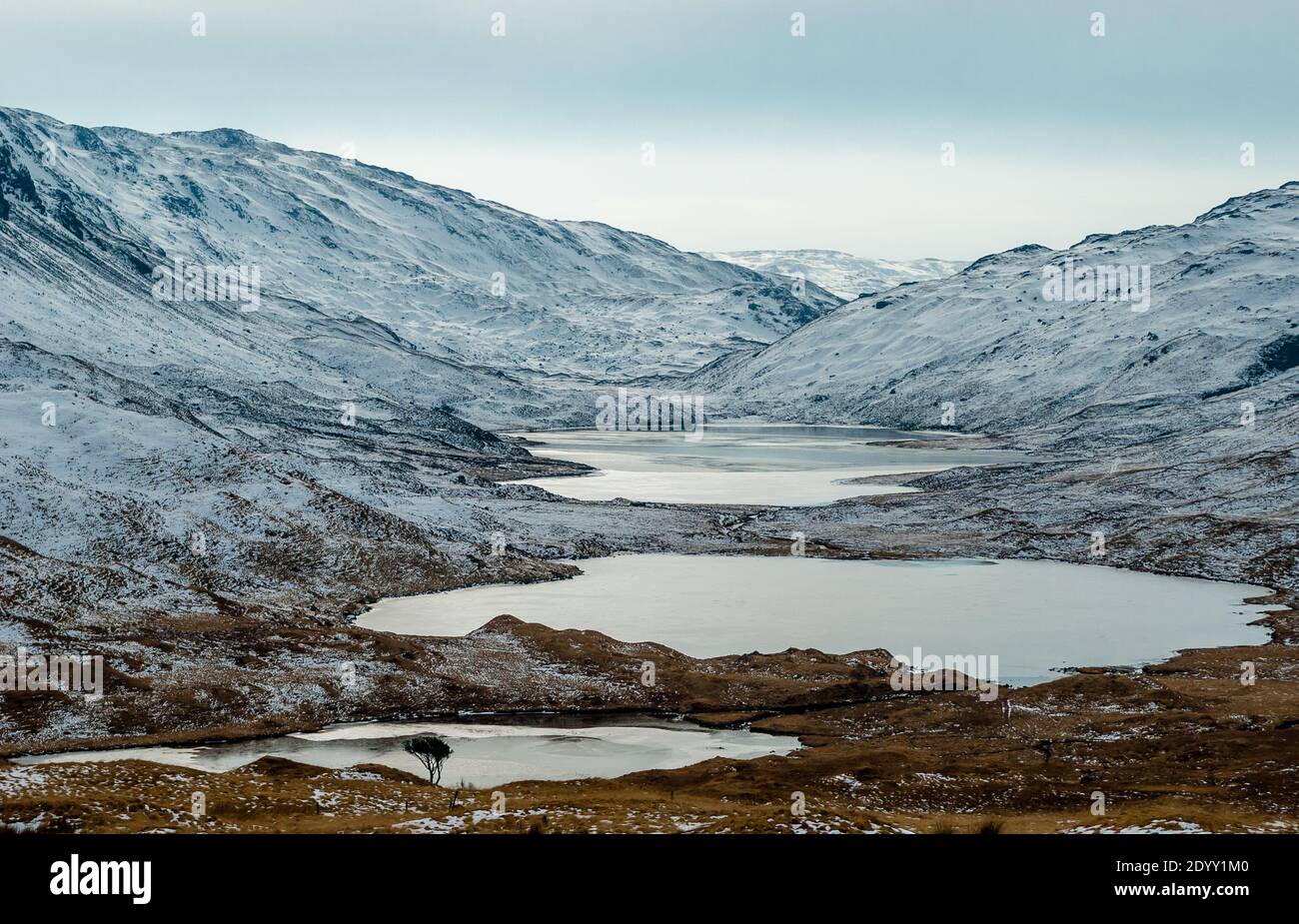 Glen More im Winter, Isle of Mull, Schottland Stockfoto