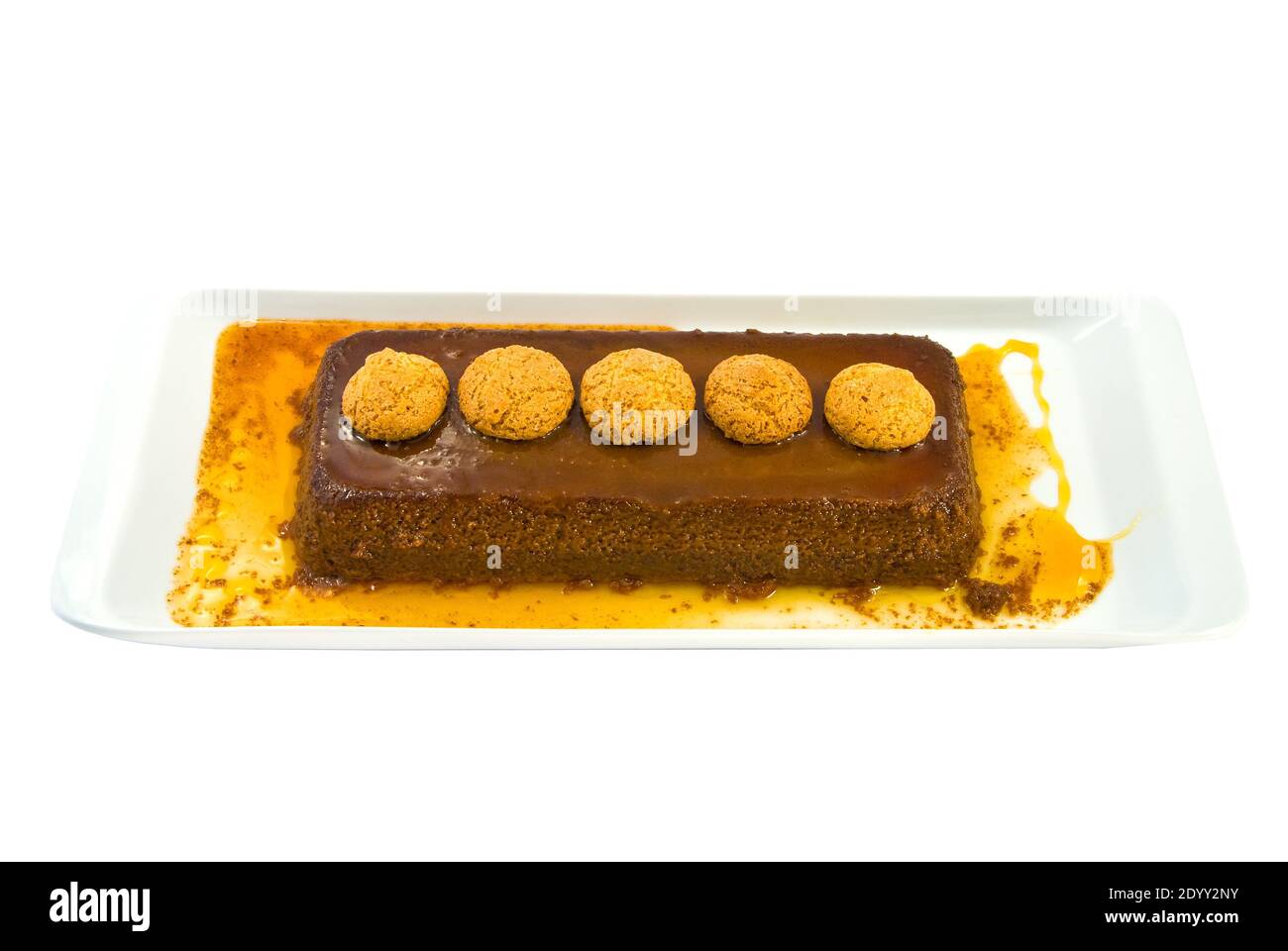 Bounet: Ein typisch italienischer (piemont) Kuchen auf Basis von Amaretti und Schokolade, sehr häufig in Nordwest-Italien Stockfoto