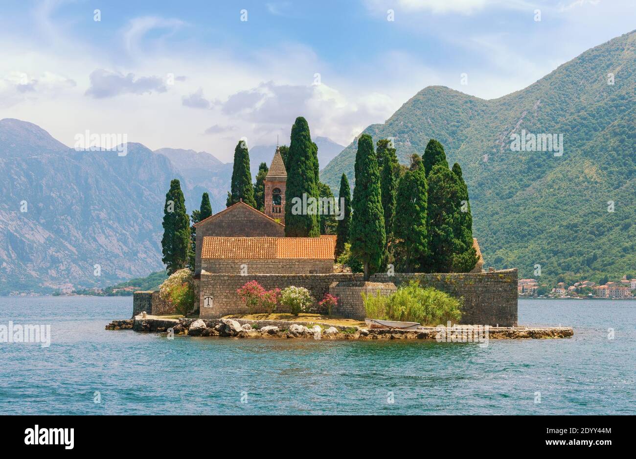 St. George Insel mit Benediktinerkloster. Bucht von Kotor, Montenegro Stockfoto