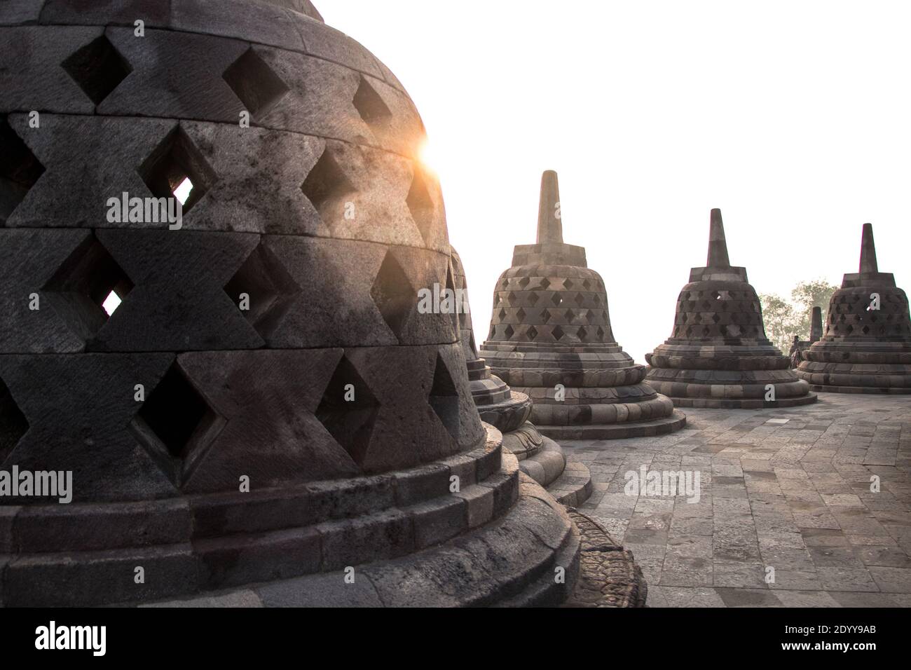 Stupas in Borobudur Stockfoto