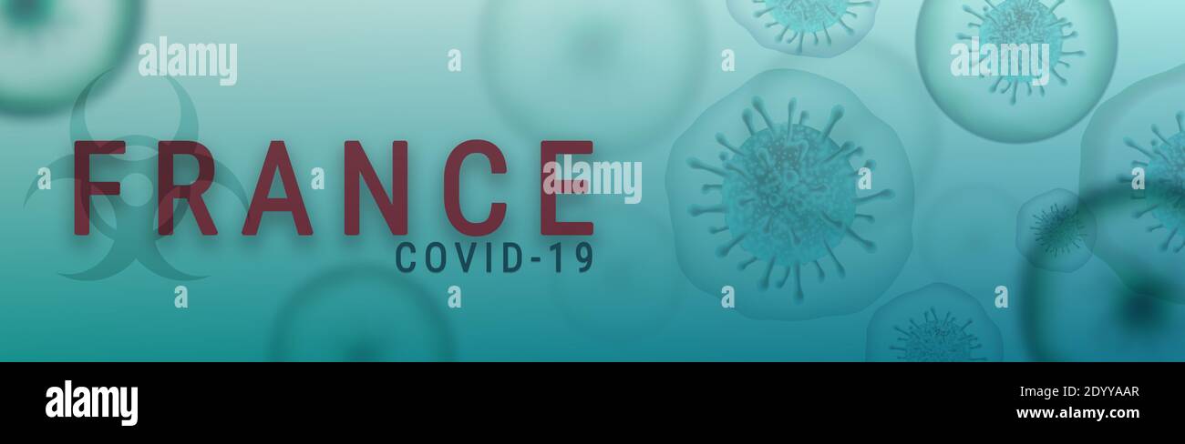 Coronavirus Covid-19 Banner Illustration - Mikrobiologie und Virologie Konzept Stockfoto