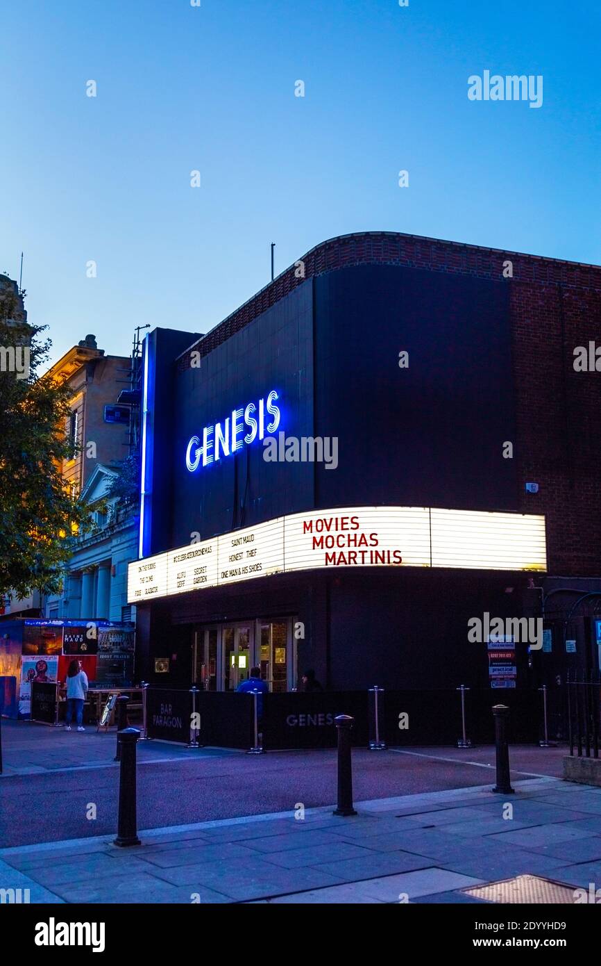 Außenansicht des Genesis Kinos in East London; Großbritannien Stockfoto