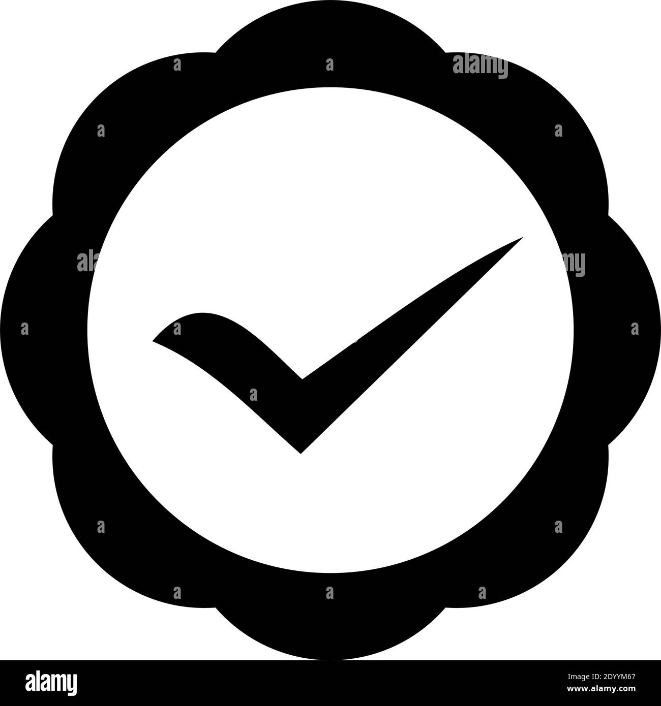 Circle tick check mark symbol Stock-Vektorgrafiken kaufen - Alamy