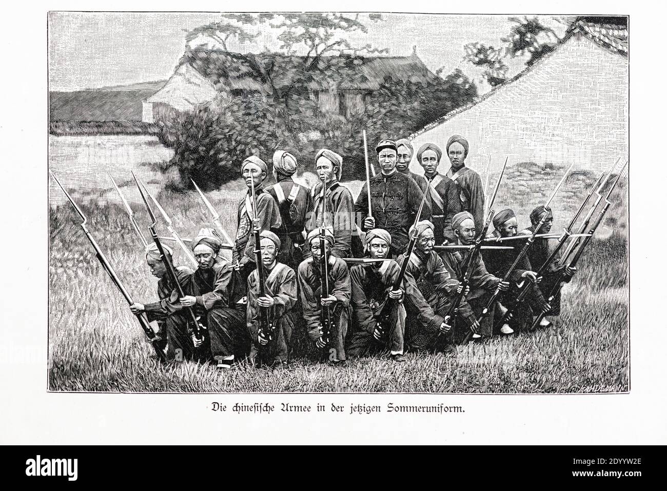 'Die chinesische Armee in der letzten Sommeruniform' oder chinesische Armee in Sommeruniform,Illustration aus 'die Hauptstädte der Welt', Breslau um 1897 Stockfoto