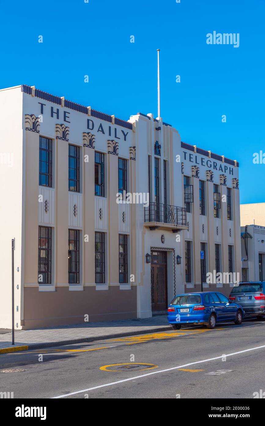Daily Telegraph Gebäude im Zentrum von Napier, Neuseeland Stockfoto