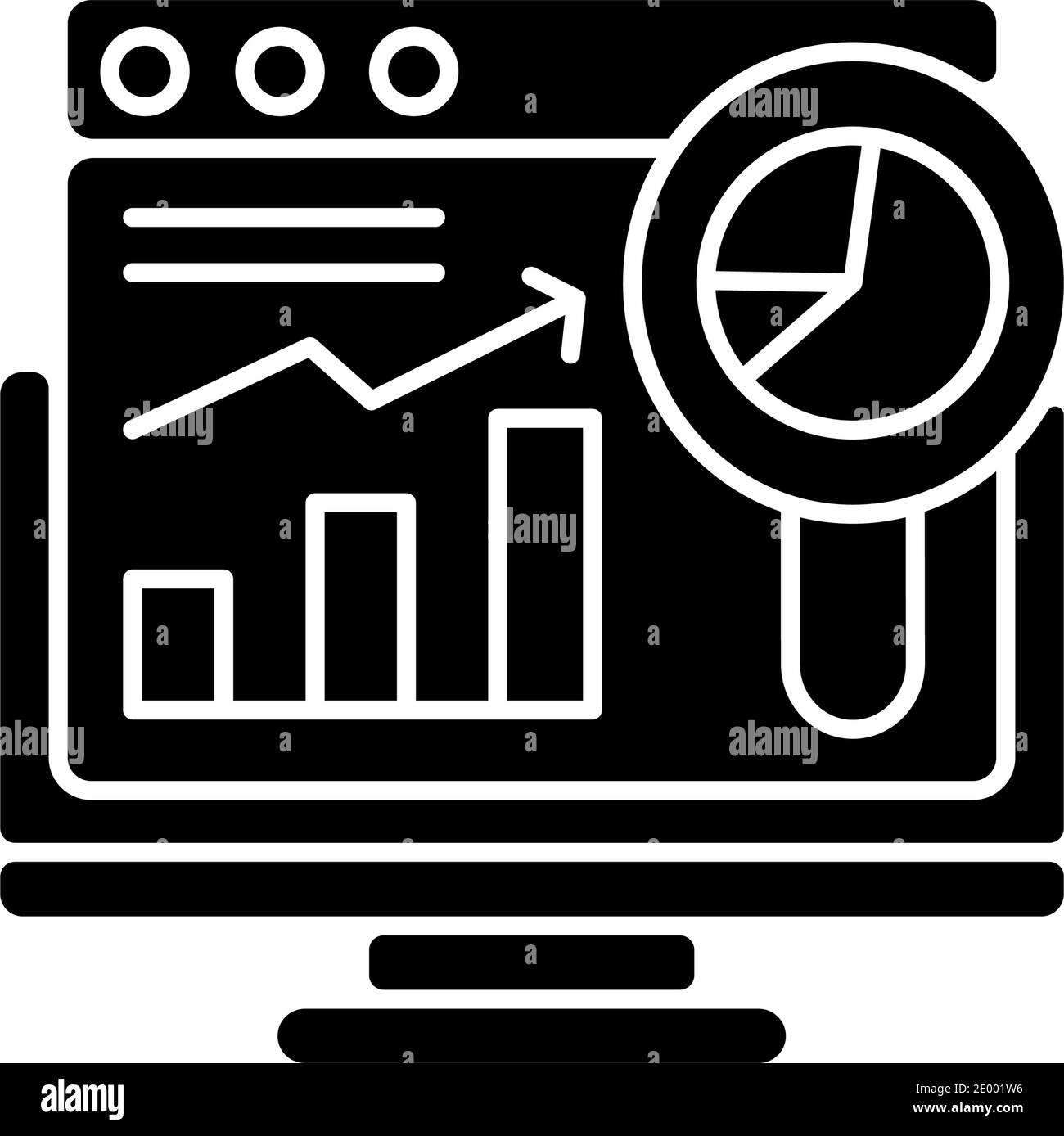 Schwarzes Glyphensymbol für Webanalysen Stock Vektor