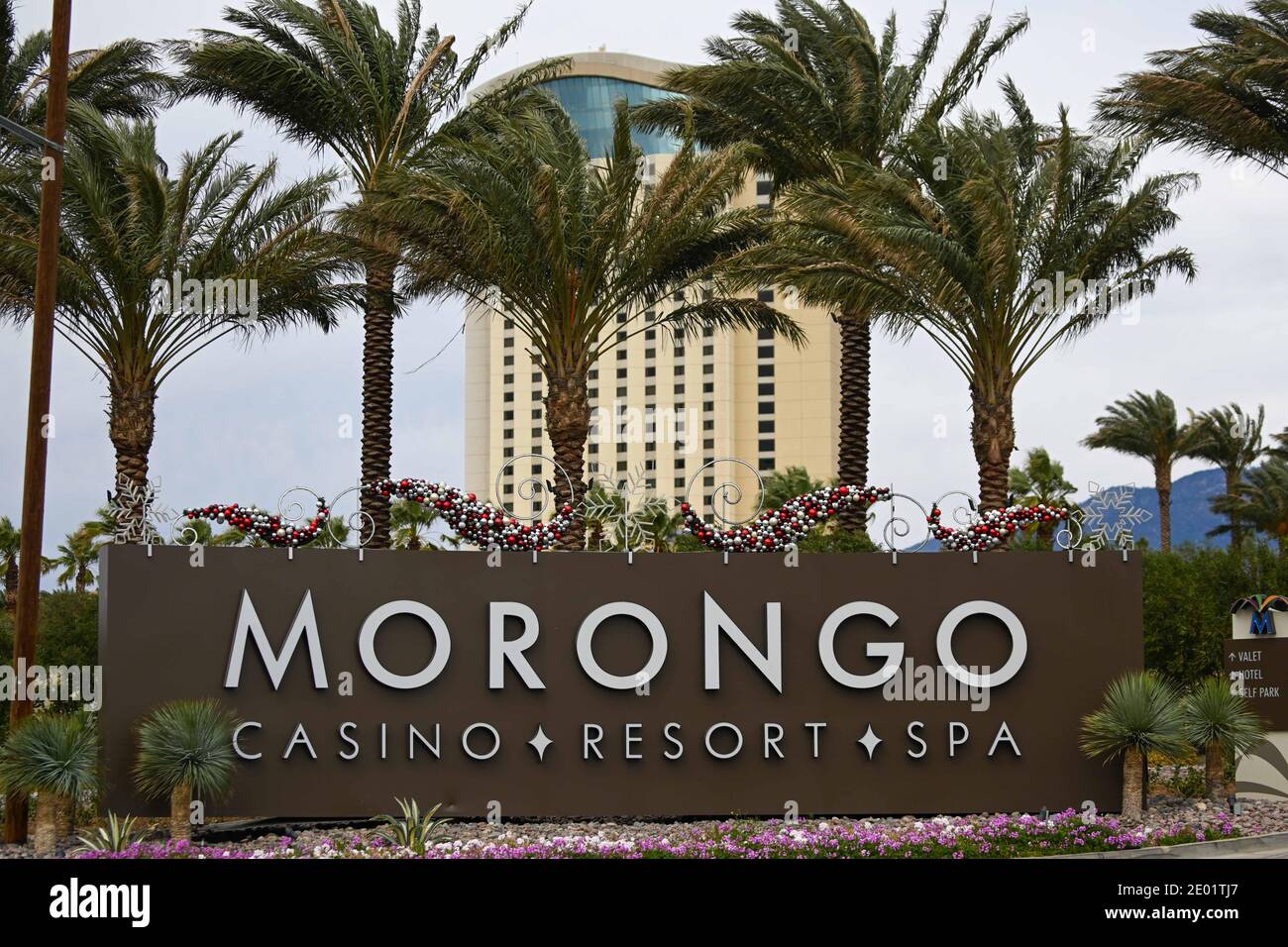Allgemeine Gesamtansicht der Beschilderung im Casino Morongo, Donnerstag, 24. Dezember 2020 in Cabazon, Kalifornien (Dylan Stewart/Image of Sport) Stockfoto