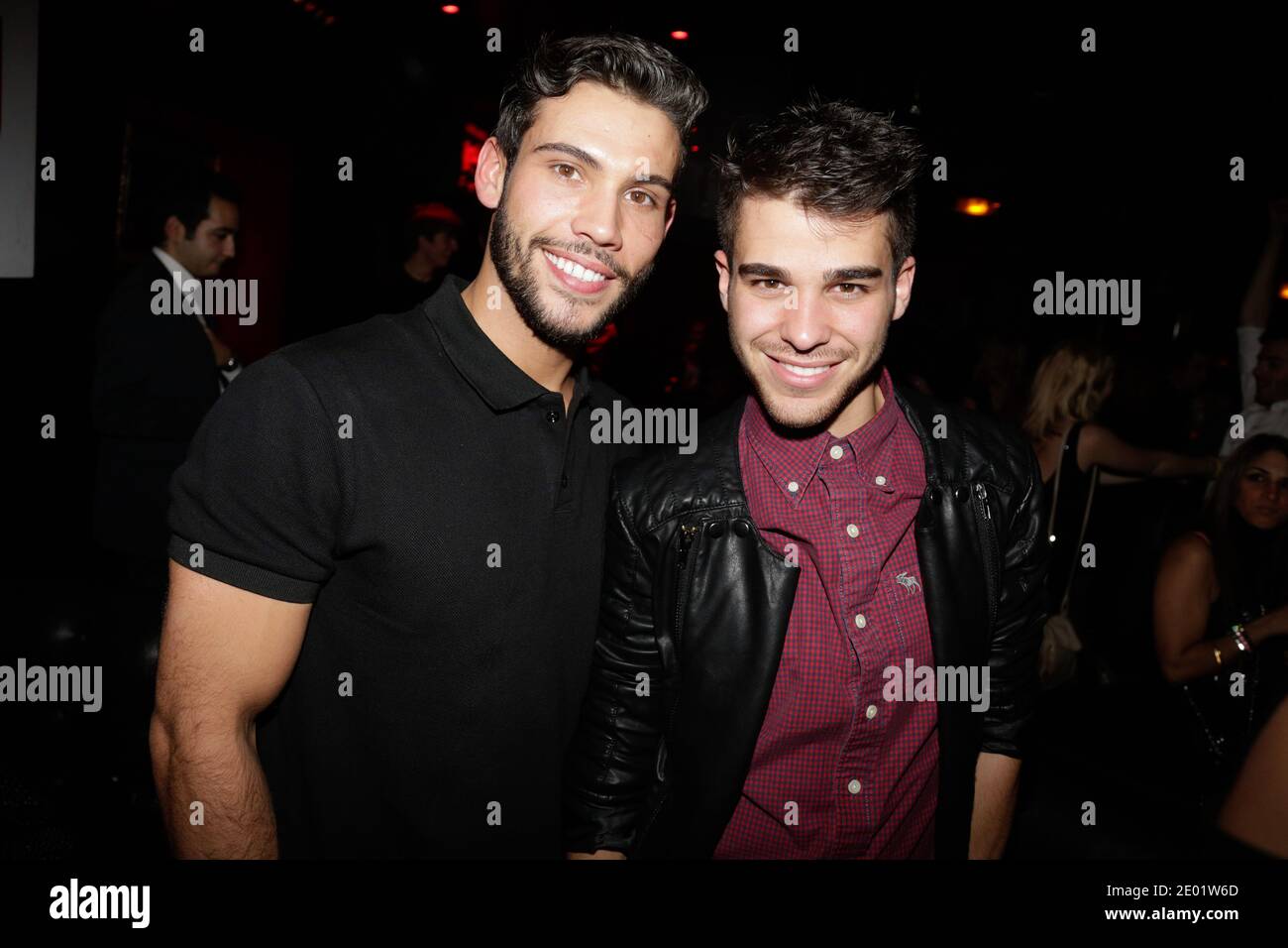 Kevin Miranda und Anthony Gomes von N12 Reality-TV-Show "Hollywood Girls 3" bei der Hollywood Girls 3 VIP Night im Le Madame Nachtclub in Paris, Frankreich am 12. Dezember 2013. Foto von Jerome Domine/ABACAPRESS.COM Stockfoto