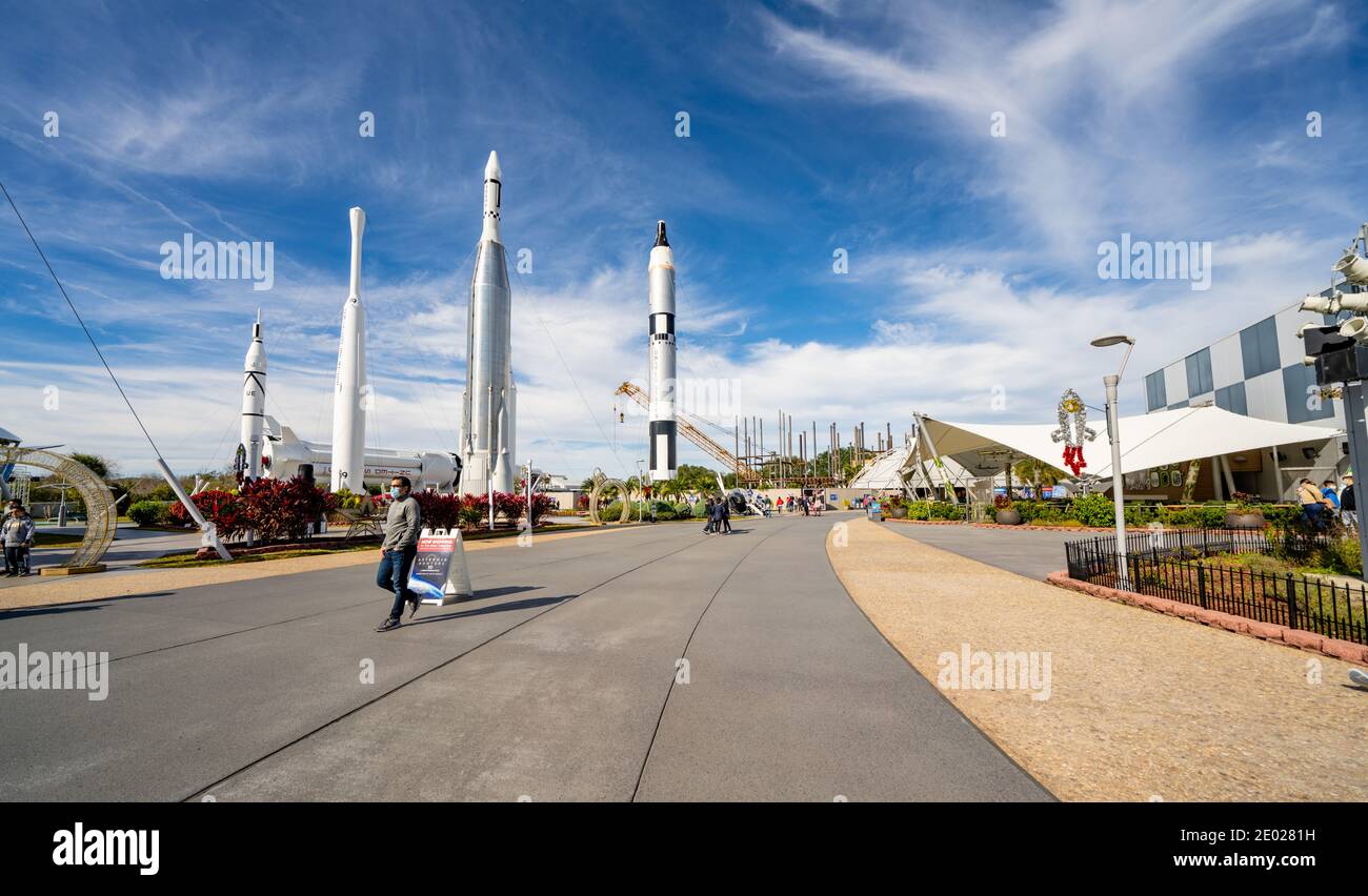 Merritt Island, FL, USA - 26. Dezember 2020: Kennedy Space Center Visitor Complex Merritt Island Florida Stockfoto
