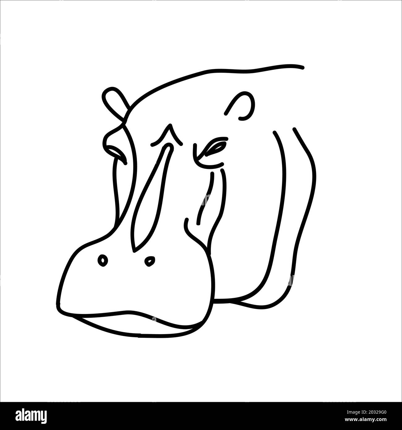 Hippo-Icon-Design mit Tiermuster. Vektor, Clip Art, Illustration, Linie Symbol Design. Stock Vektor