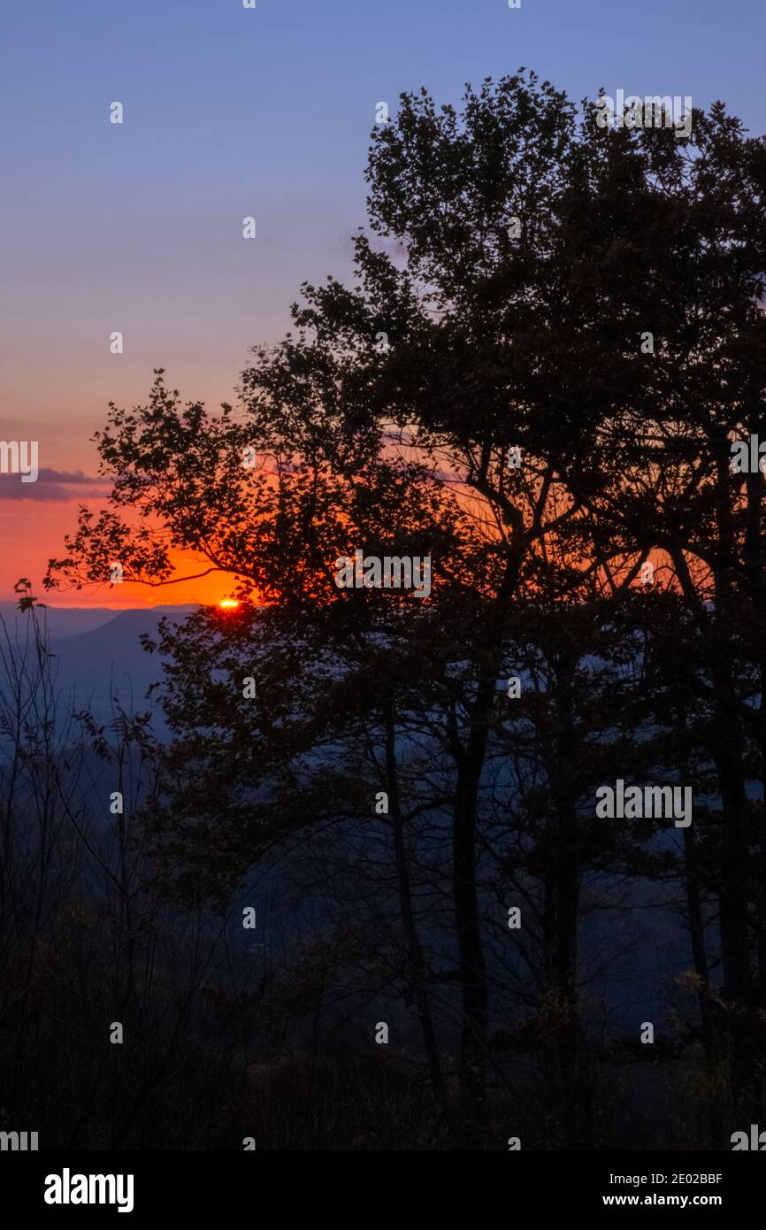 Sunset Landscape Skyline Drive Virginia Stockfoto