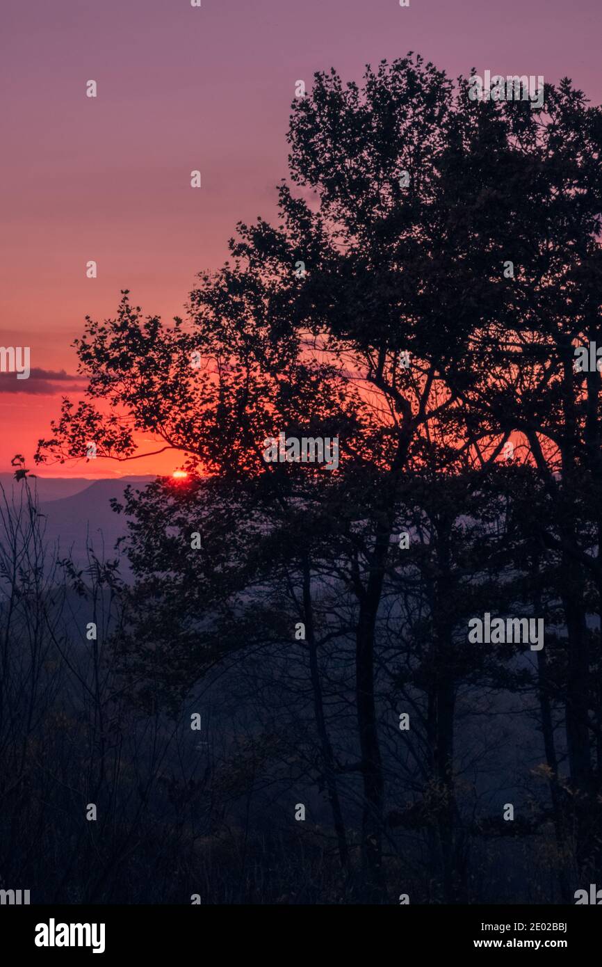 Sunset Landscape Skyline Drive Virginia Stockfoto