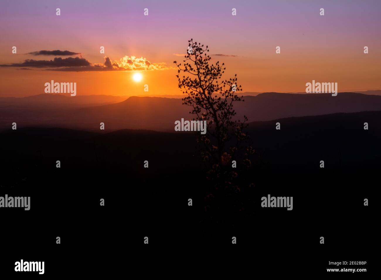 Sunset Landscape Skyline Drive Virginia Stockfoto