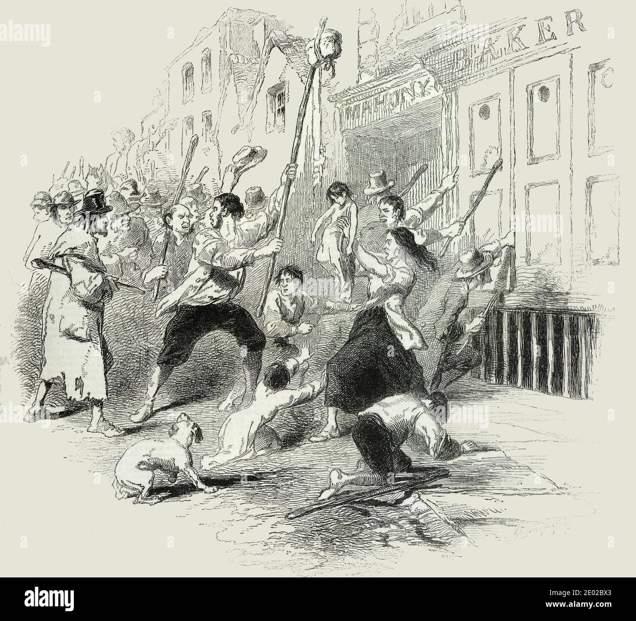 Während der Hungersnot in Dungarvan, Co. Waterford, Irland, kam es zu einem Lebensmitteleinfluch. 10. Oktober 1846 Stockfoto