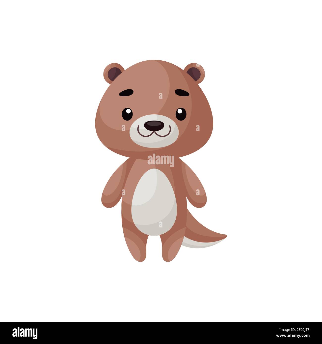 Niedliche kleine Otter auf weißem Hintergrund. Cartoon Tier Charakter für Kinder Karten, Baby-Dusche, Poster, b-day Einladung, Kleidung. Stock Vektor