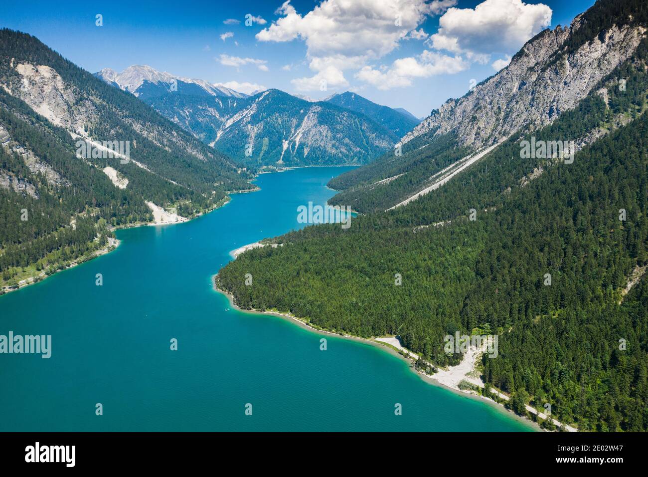 Plansee Blick nach Norden, Tirol, Österreich Stockfoto