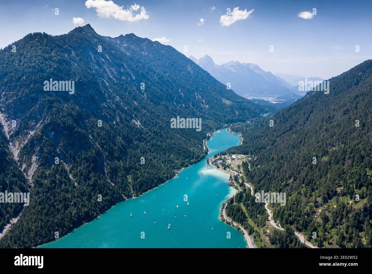 Süden von Plansee mit kleinem Plansee, Tirol, Österreich Stockfoto