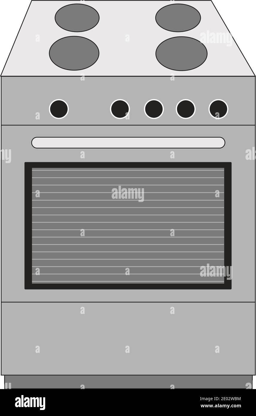 Küche Elektroherd, im Vordergrund. Vector Haushaltsgeräte. Stock Vektor